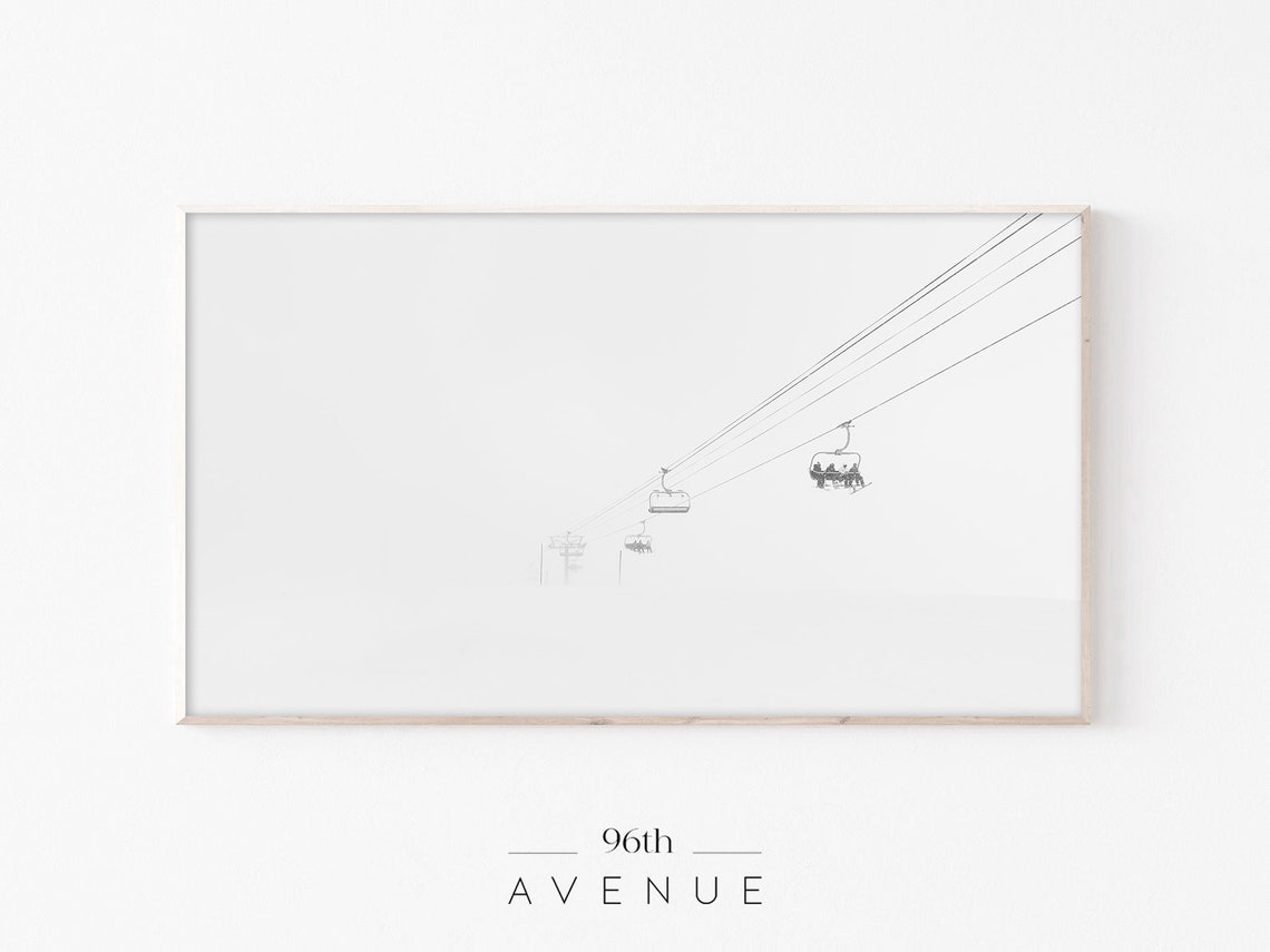 Winter Ski Lift Art Print