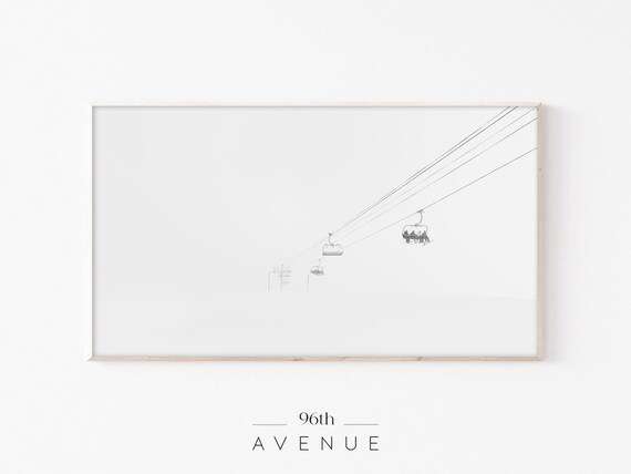 Winter Ski Lift Art Print
