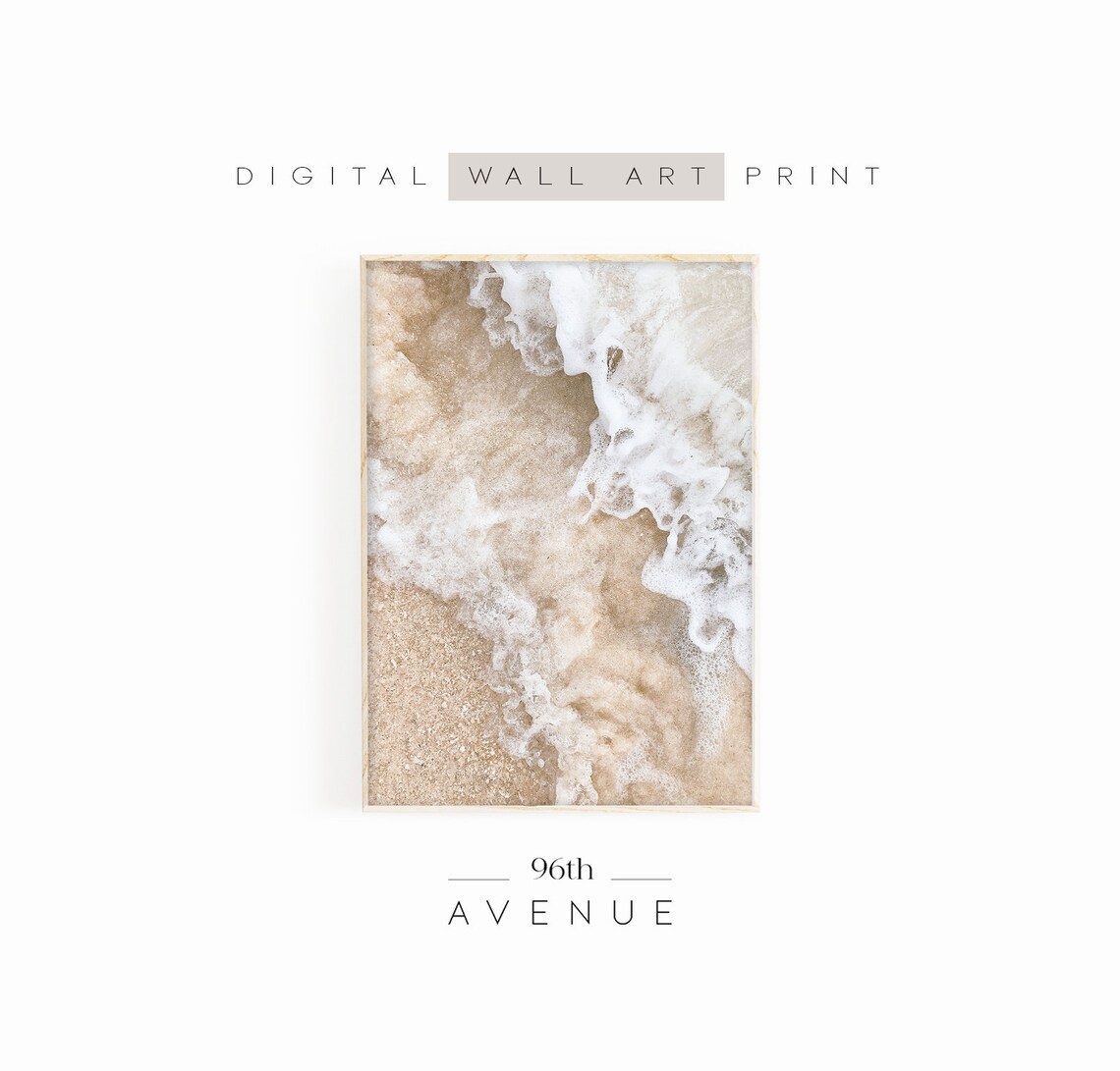 Neutral Beach Print, Minimal Coastal Wall Art