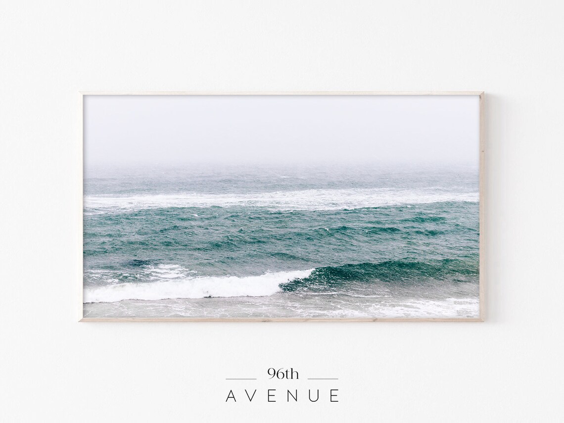 Frame Tv Art Moody Beach Ocean Tv Art Instant