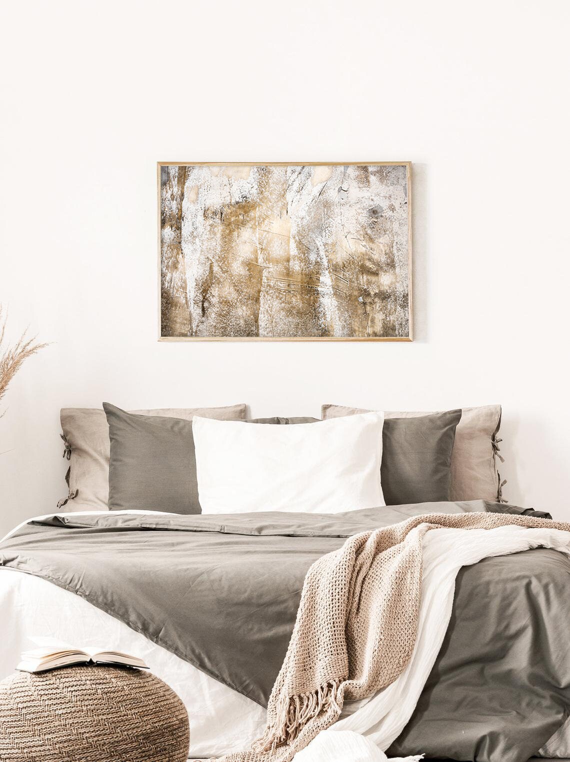 Gold Abstract Painting, Minimalist Modern Art Print - Image 2