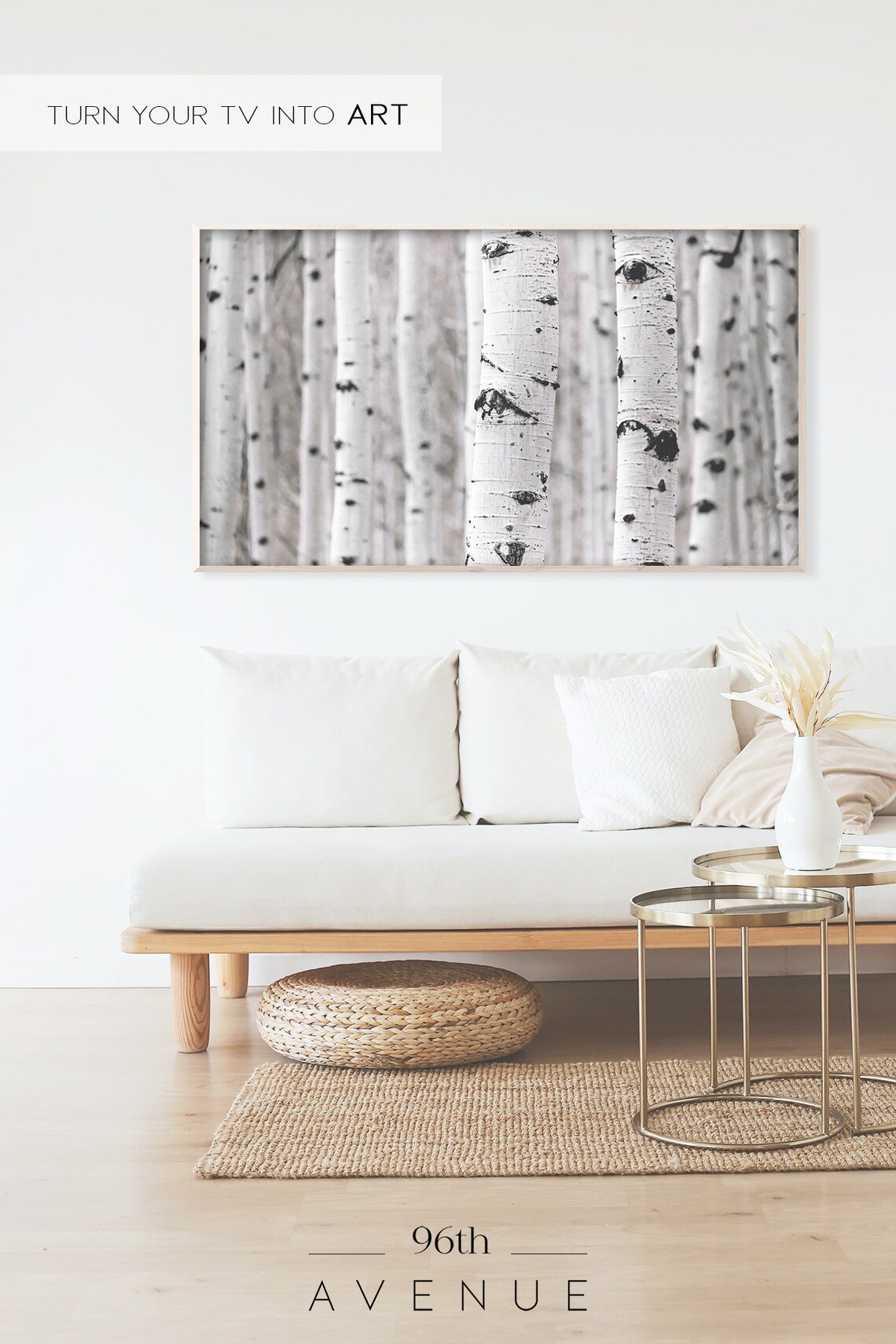White Birch Trees Autumn Fall Nature Art Print - Image 2