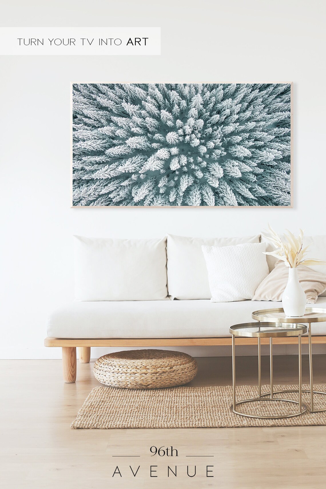Aerial Winter Forest Art Print - Image 2