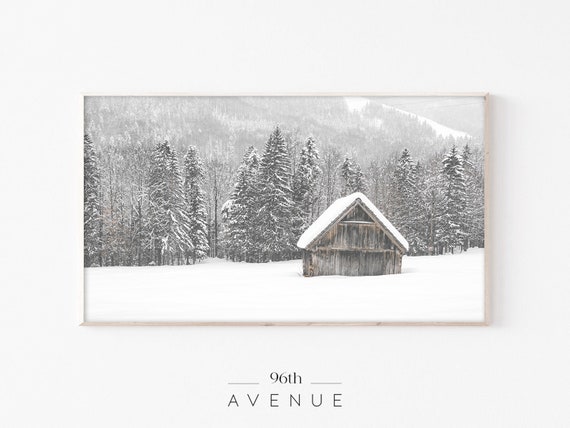Snow Cabin Landscape Art For TV