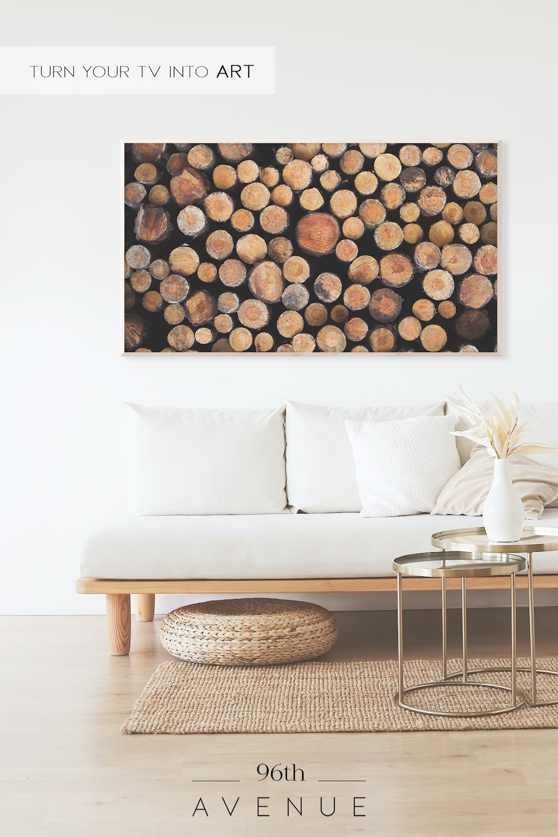 Tree Logs Art Print for TV, Nature Landscape - Image 2