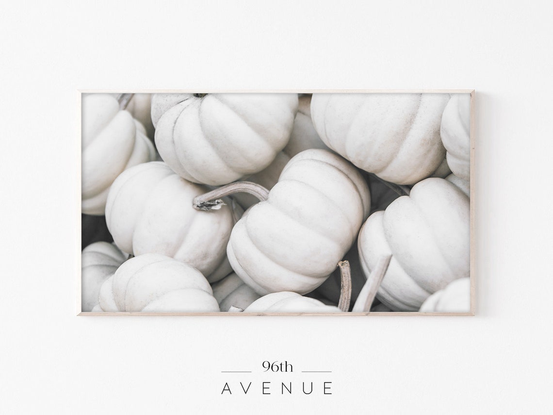 White Pumpkin Harvest Pile Farmhouse Autumn Photography Poster