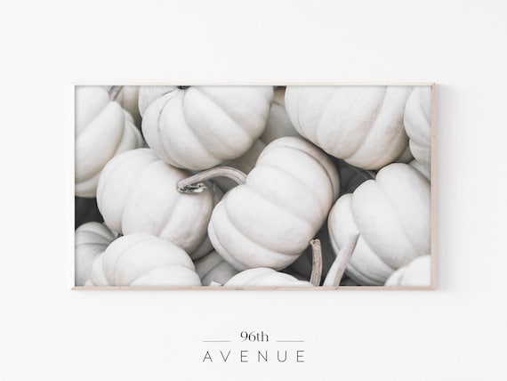 White Pumpkin Harvest Pile Farmhouse Autumn Photography Poster