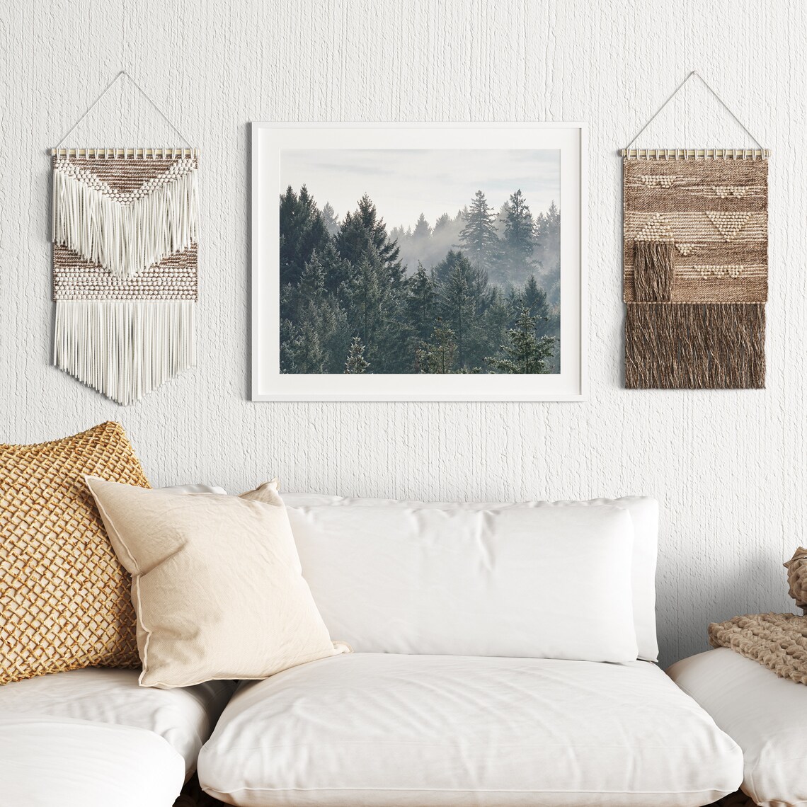 Forest Wall Art Foggy Nature Poster Nordic Landscape Misty Forest Photo Foggy Photography Wall Art - Image 2