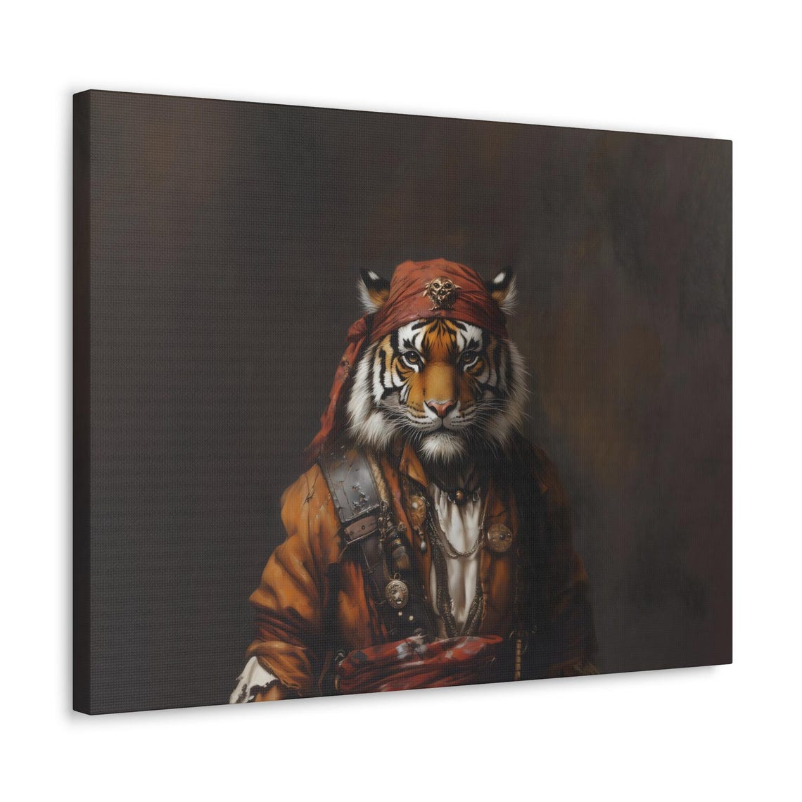 Tiger Pirate Maximalist Eclectic Victorian Print Bold Altered Party Portrait Fantasy Fun Colorful Renaissance Rustic Art - Image 3