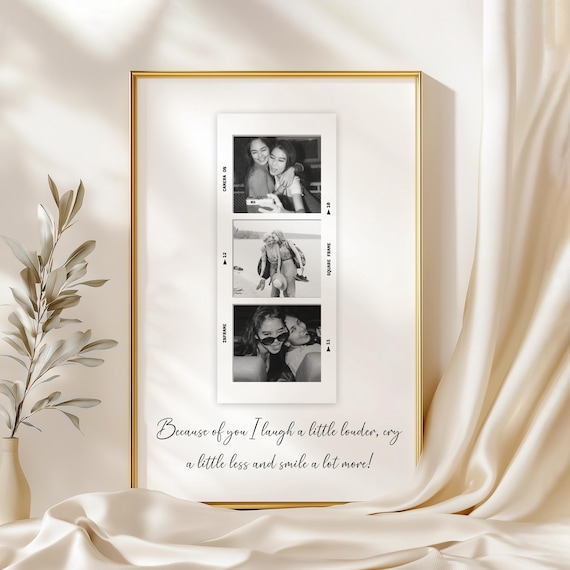 Best Friends Photo Strip Friendship Quote Personalised Art Print