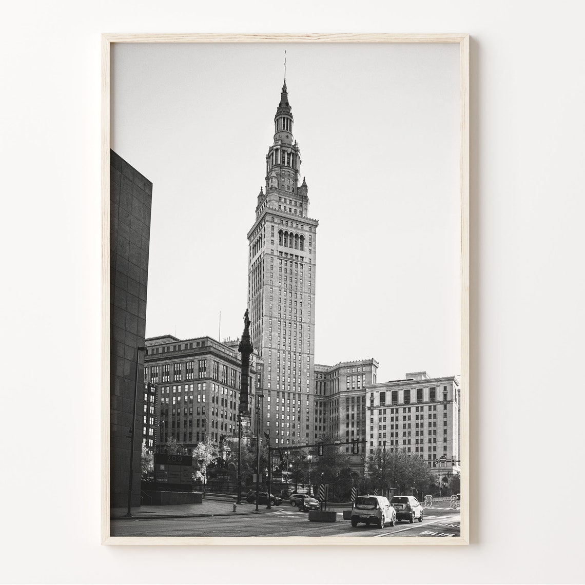Cleveland Street Black And White Print Cleveland Wall Art Cleveland Poster Ohio Photo Usa Decor North America Art C19 356