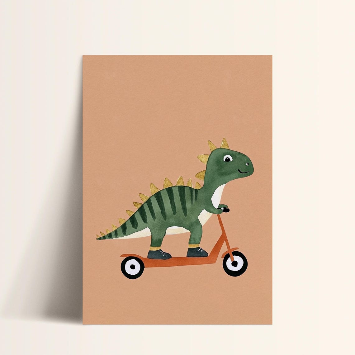 Dinosaur Scooter Wall Art Kids Room Decor Nursery Art Dinosaur Themed Decor Playroom Wall Poster - Image 2