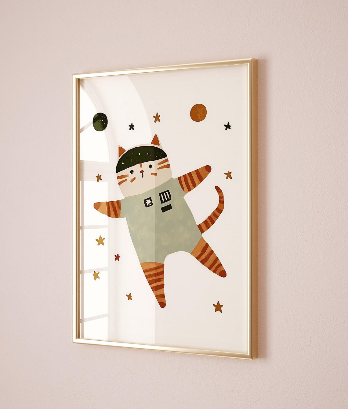 Astronaut Cat Print Space Nursery Wall Art Kids Room Decor Outer Space Art Playroom Poster - Image 2