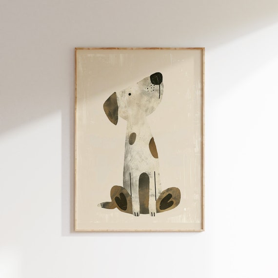Nursery Wall Art Cute Animal Prints Kids Room Decor Gender Nursery Decor Dog Print Illustration Animal Childrens Room