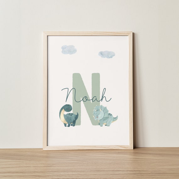 Custom Dinosaur Boys Room Decor Nursery Wall Art Custom Nursery Decor Personalized Wall Art Kids Room Game Room Print Gift For Baby
