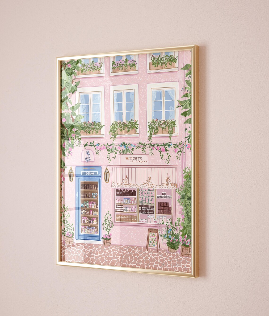 Paris Pink Candy Shop Storefront French Street Sweet Shop Poster - Image 2