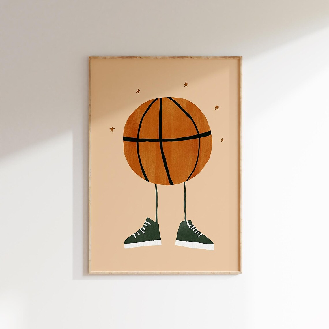 Basketball Legs Green Sneakers Stars Sports Nursery Kids Art Poster - Image 5