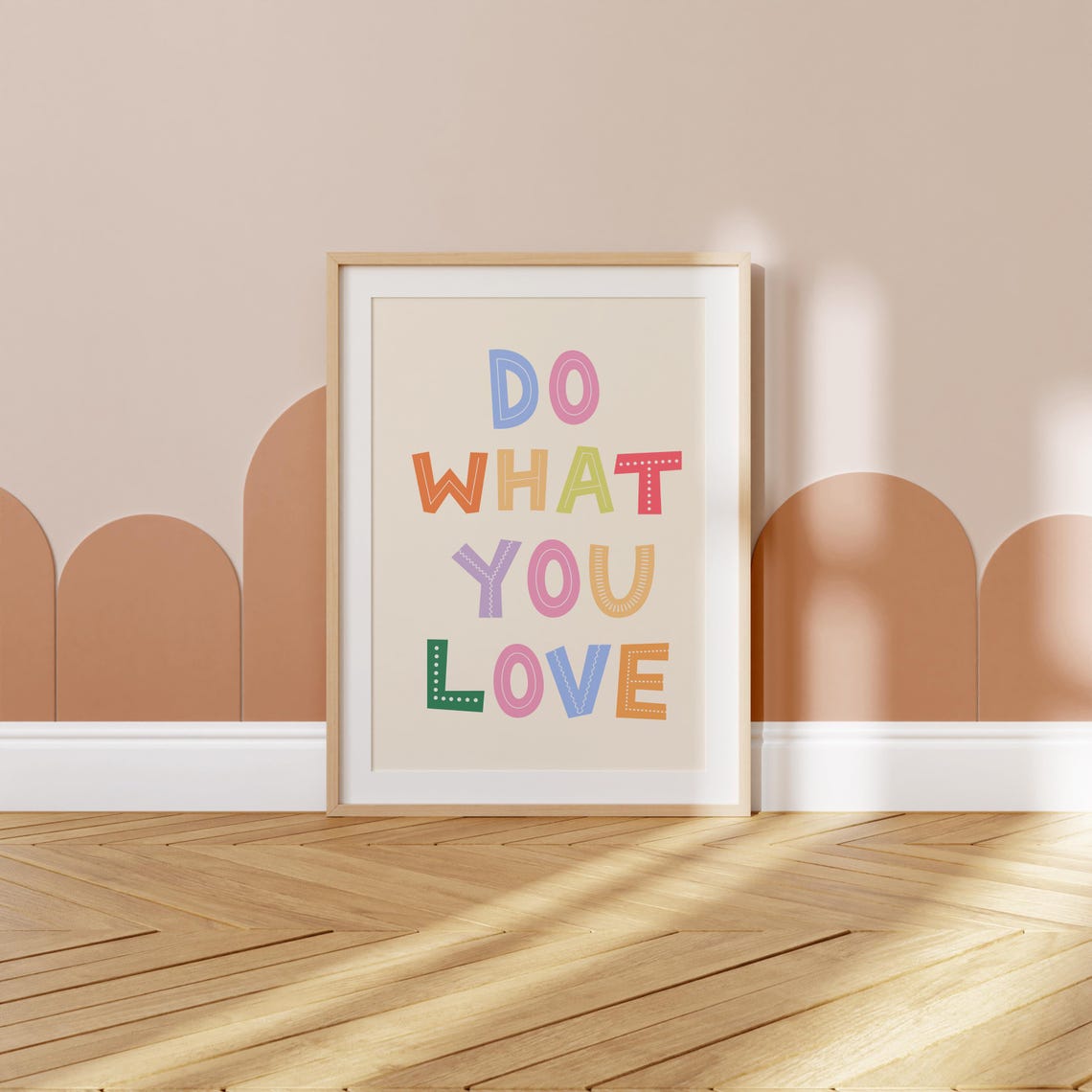 Do What You Love Rainbow Hand Lettered Inspirational Kids Room Poster - Image 3