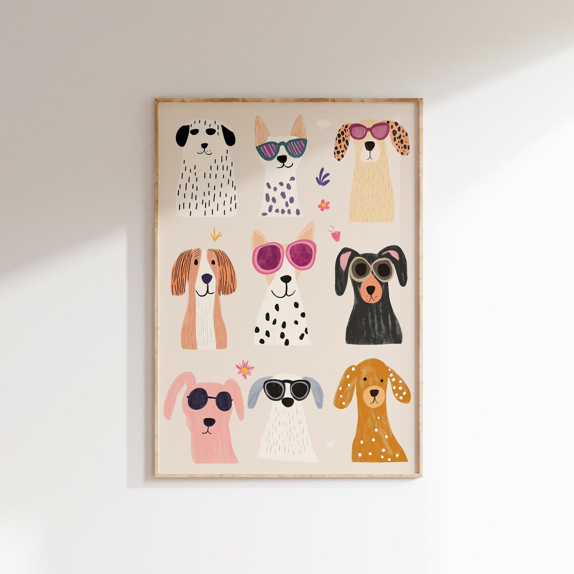 Minimalist Dog Wall Art Playful Puppy Illustration Kids Room Decor Nursery Animal Poster Fun Dog Lover Gift Colorful Dog Print - Image 2