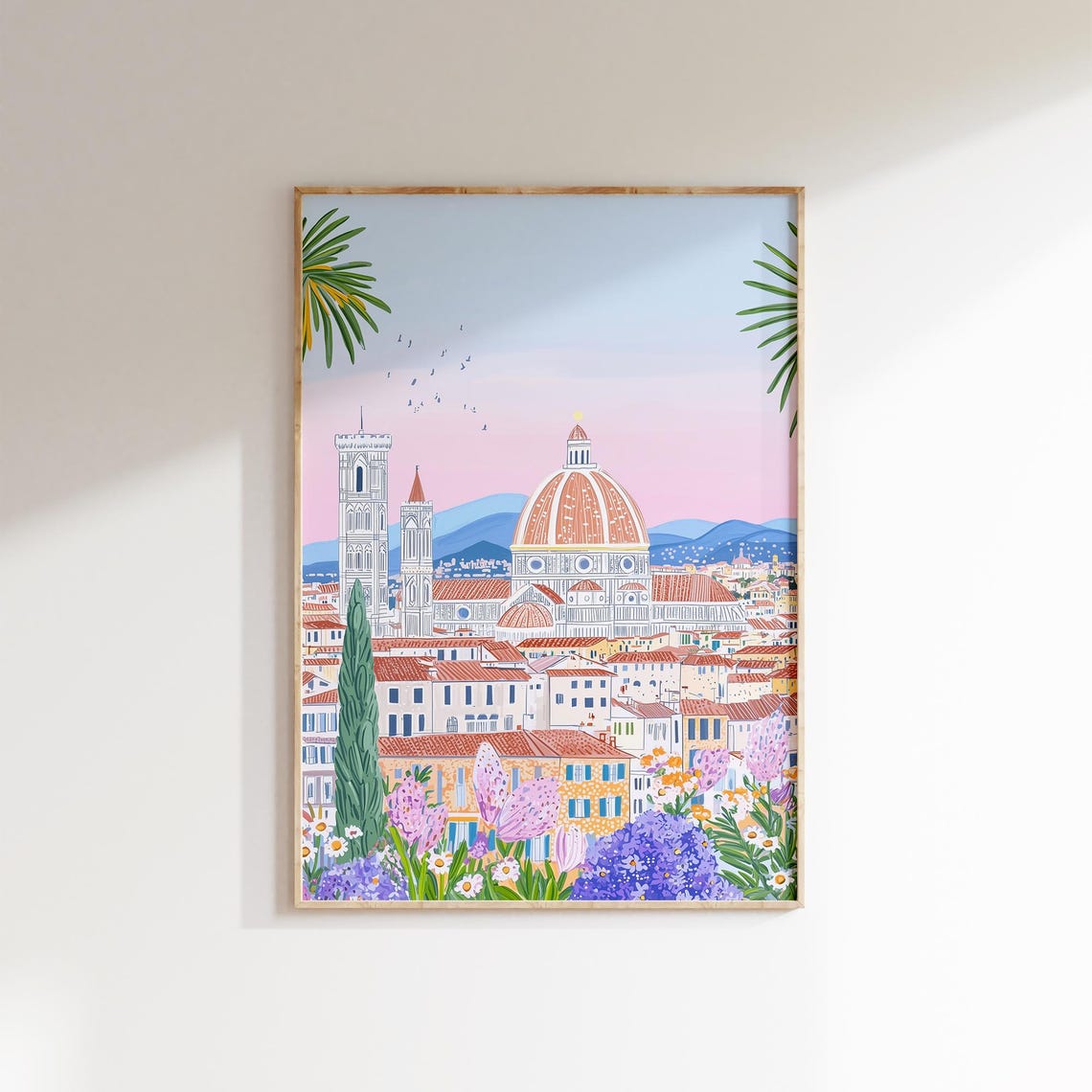 Florence Italy Duomo Cathedral Spring Flowers Cityscape Poster - Image 2