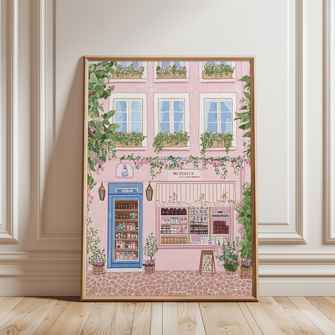 Paris Pink Candy Shop Storefront French Street Sweet Shop Poster