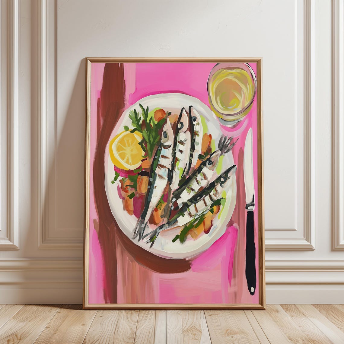 Seafood Wall Art Grilled Fish Print Coastal Kitchen Decor Dopamine Home Art Maximalist Dining Poster - Image 2
