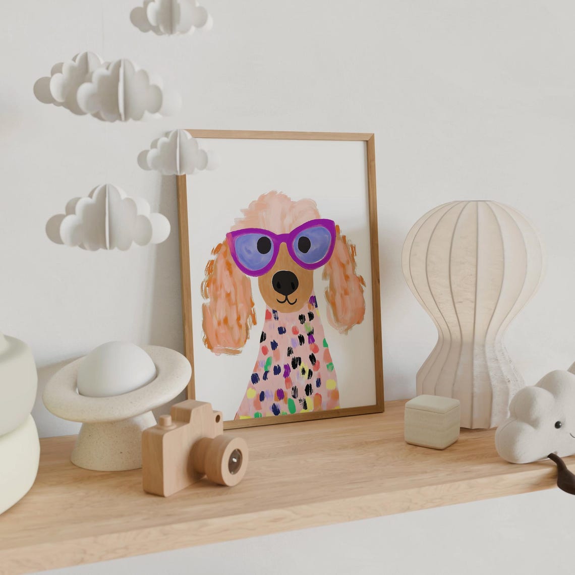 Cool Poodle With Purple Sunglasses Colorful Nursery Art Print - Image 6