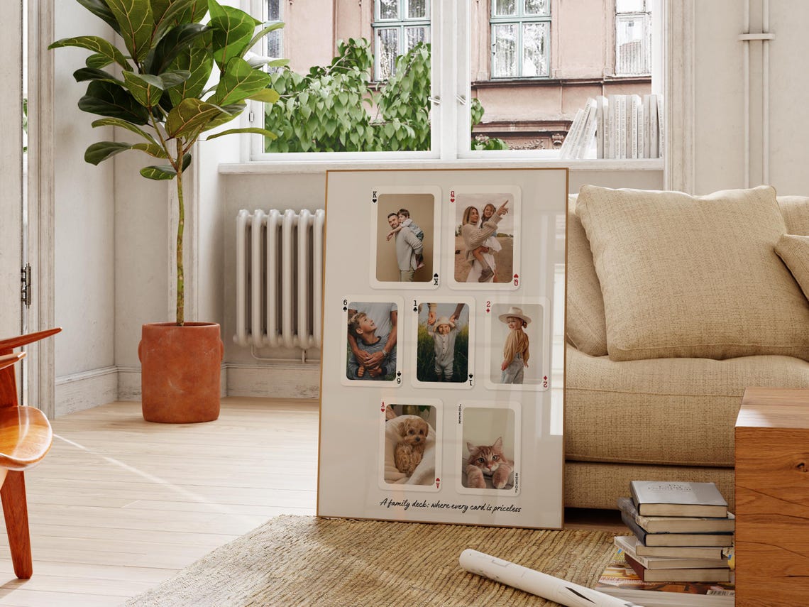 Custom Family Photo Playing Cards Personalized Love Wall Art - Image 3
