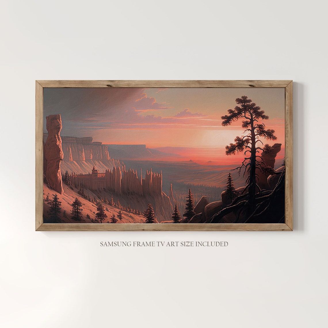 Bryce Canyon Sunrise Vintage Oil Painting Art Print - Image 3
