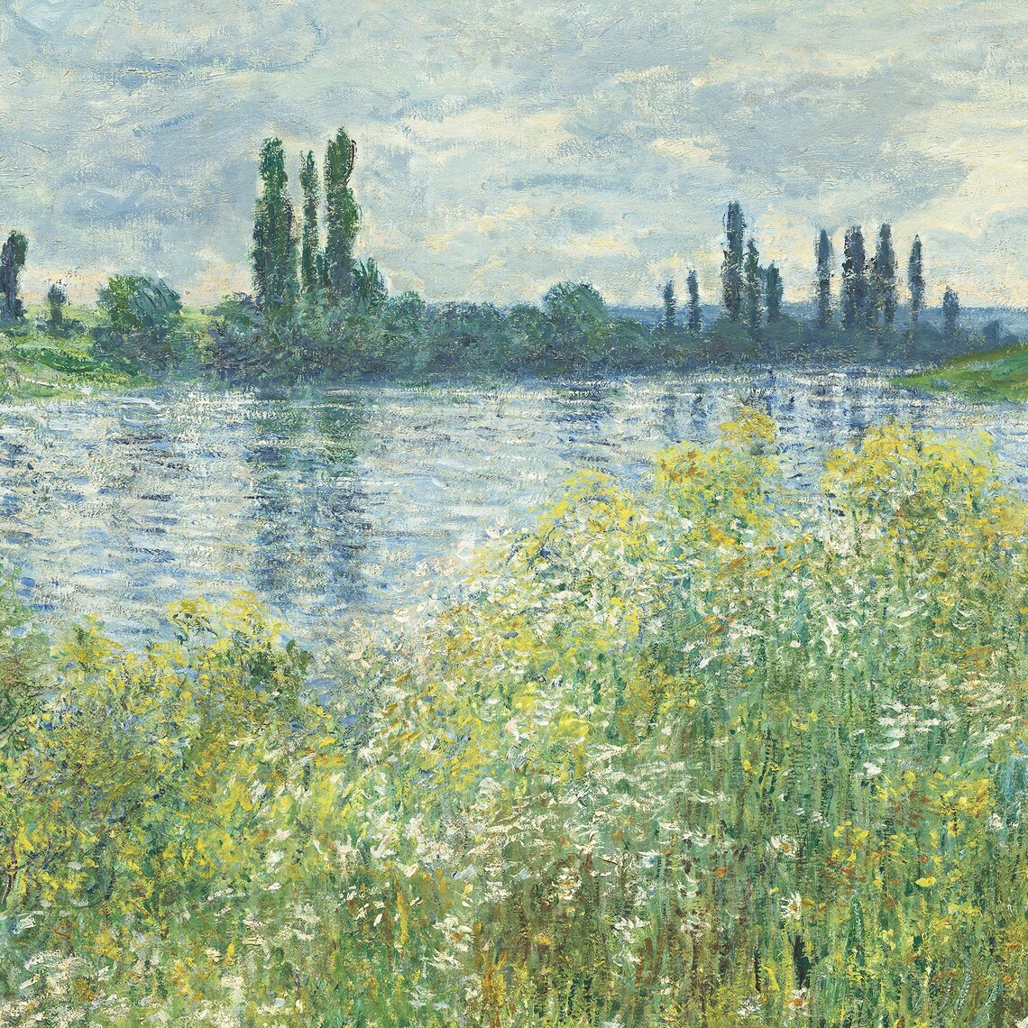 Seine River Poplar Trees Impressionist Water Landscape Vintage Poster - Image 3
