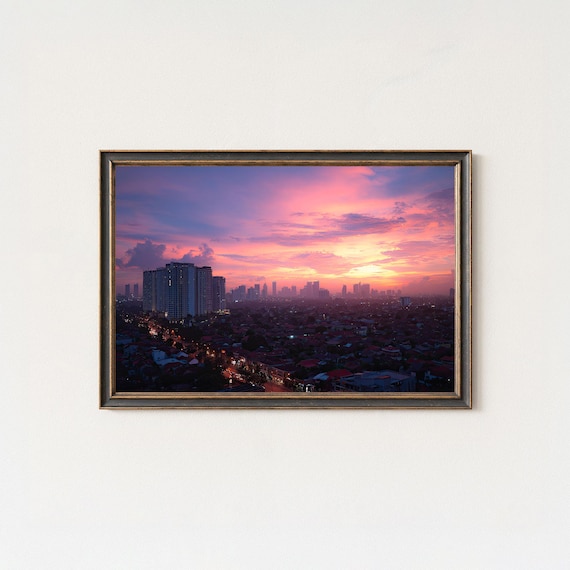 Jakarta Skyline Sunset Wall Art Print