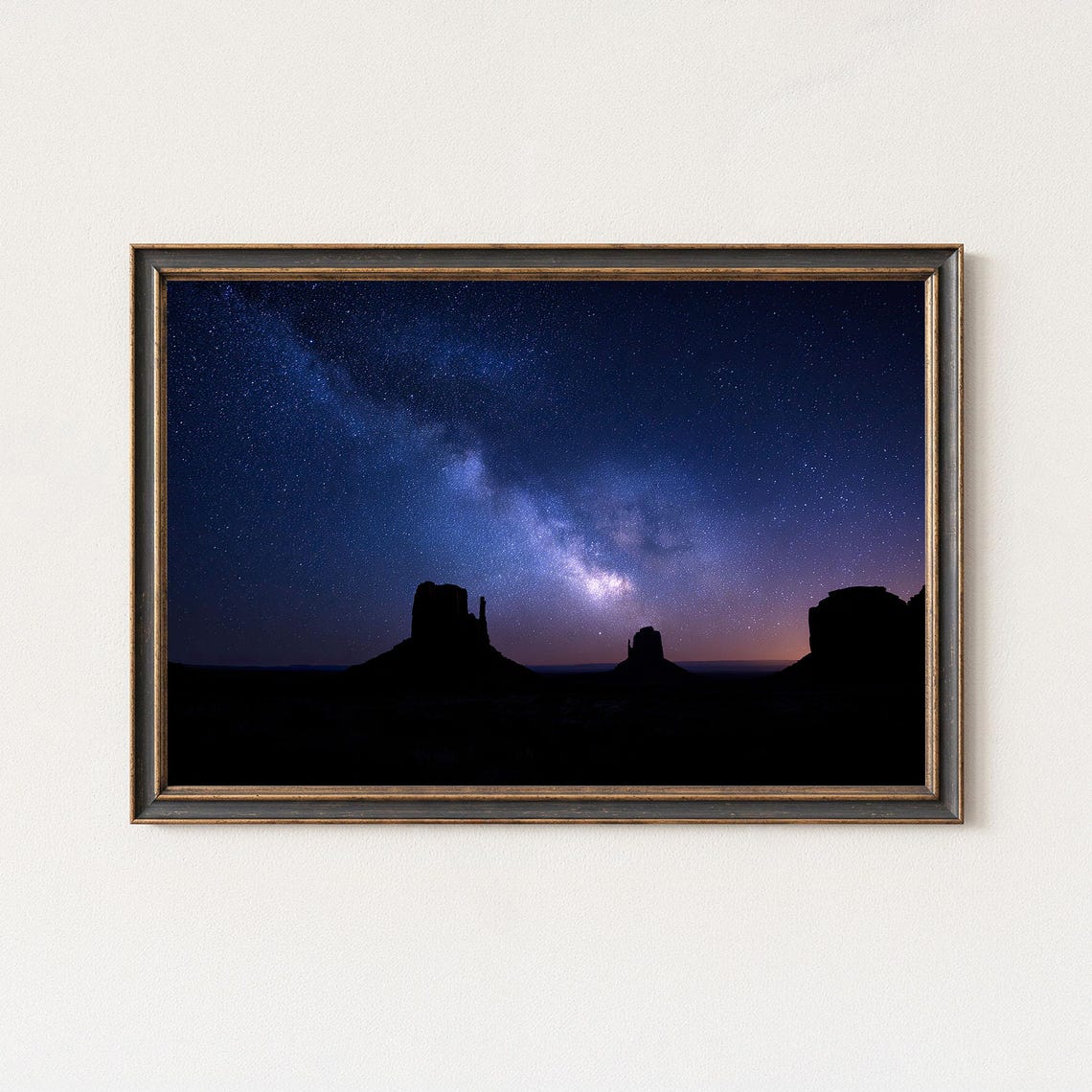 Milky Way Over Monument Valley Night Sky Landscape Print