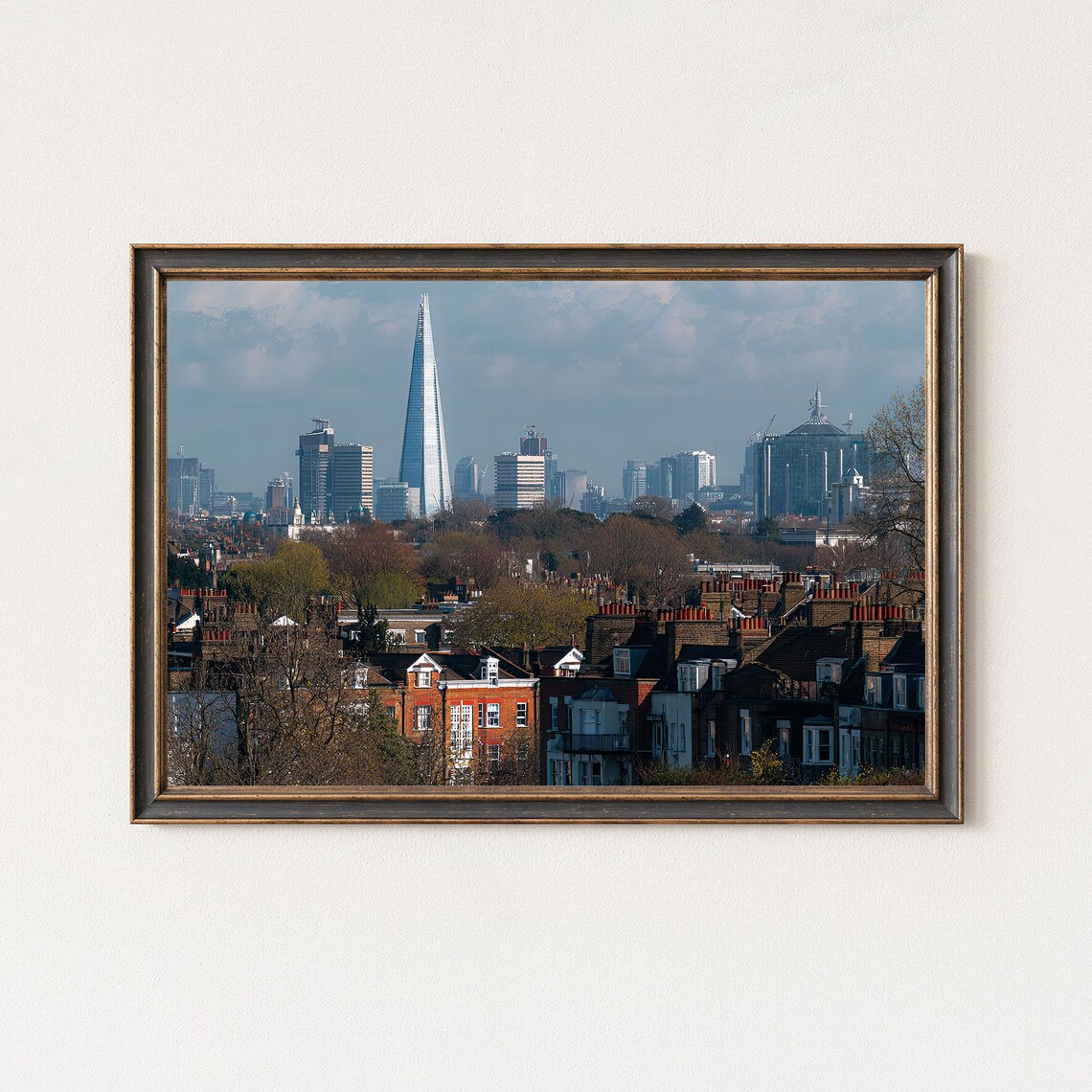 London Skyline The Shard Telephoto Cityscape Rooftop View Poster