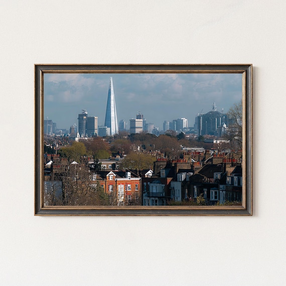 London Skyline Print The Shard Wall Art Telephoto Cityscape Home Decor