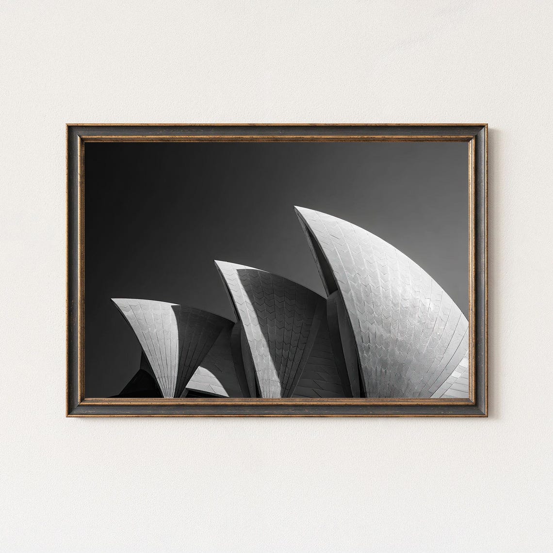 Sydney Opera House Sails Black and White Architecture Photo Poster