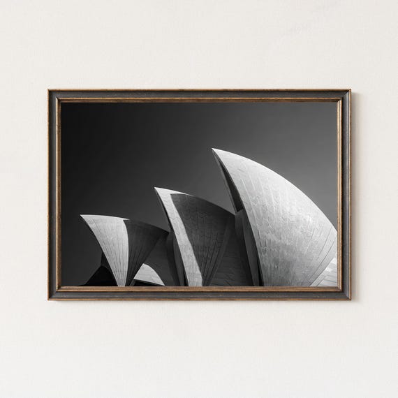 Sydney Opera House Sails Black And White Architectural Photography