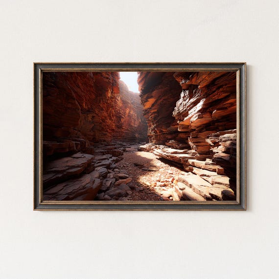 Karijini Gorge Print Australia Red Canyon Wall Art Outback Landscape Decor