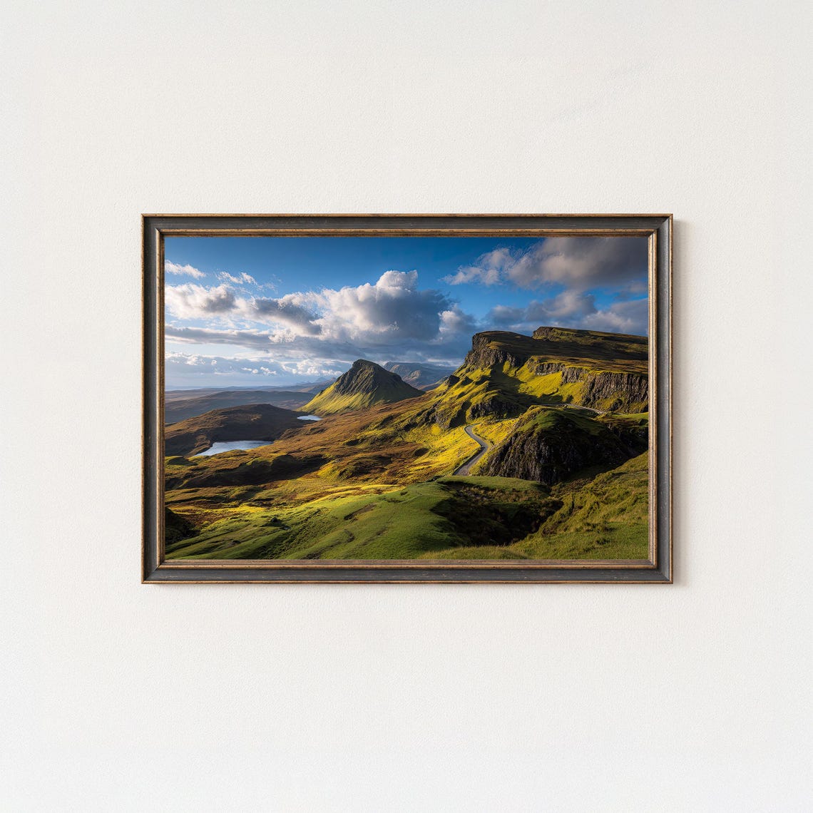 Isle of Skye Green Highlands Dramatic Valley Landscape Poster