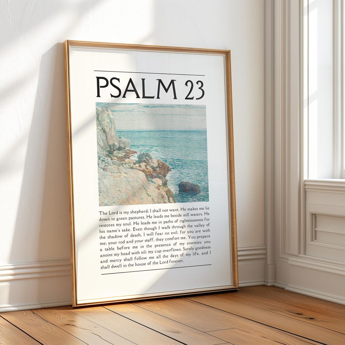 Psalm 23 Coastal Christian Scripture Art Print