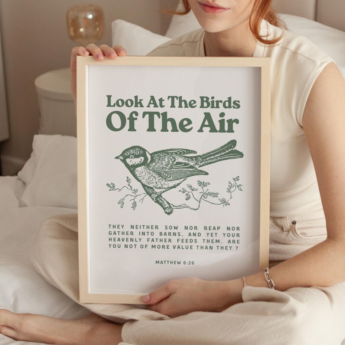 Look At The Birds Retro Vintage Christian Art Print - Image 4