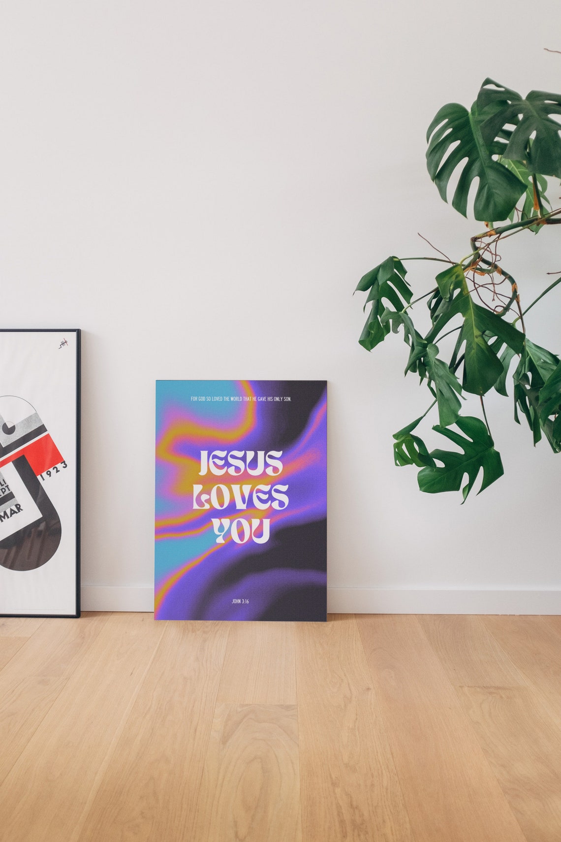 Jesus Loves You John 3:16 Groovy Gradient Aura Christian Poster - Image 4