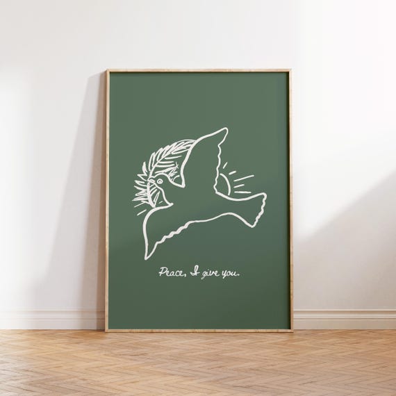 Peace I Give Christian Wall Art Quote Wall Art Bible Verse Poster Minimalist Christian Print Trendy Apartment Decor Motivational