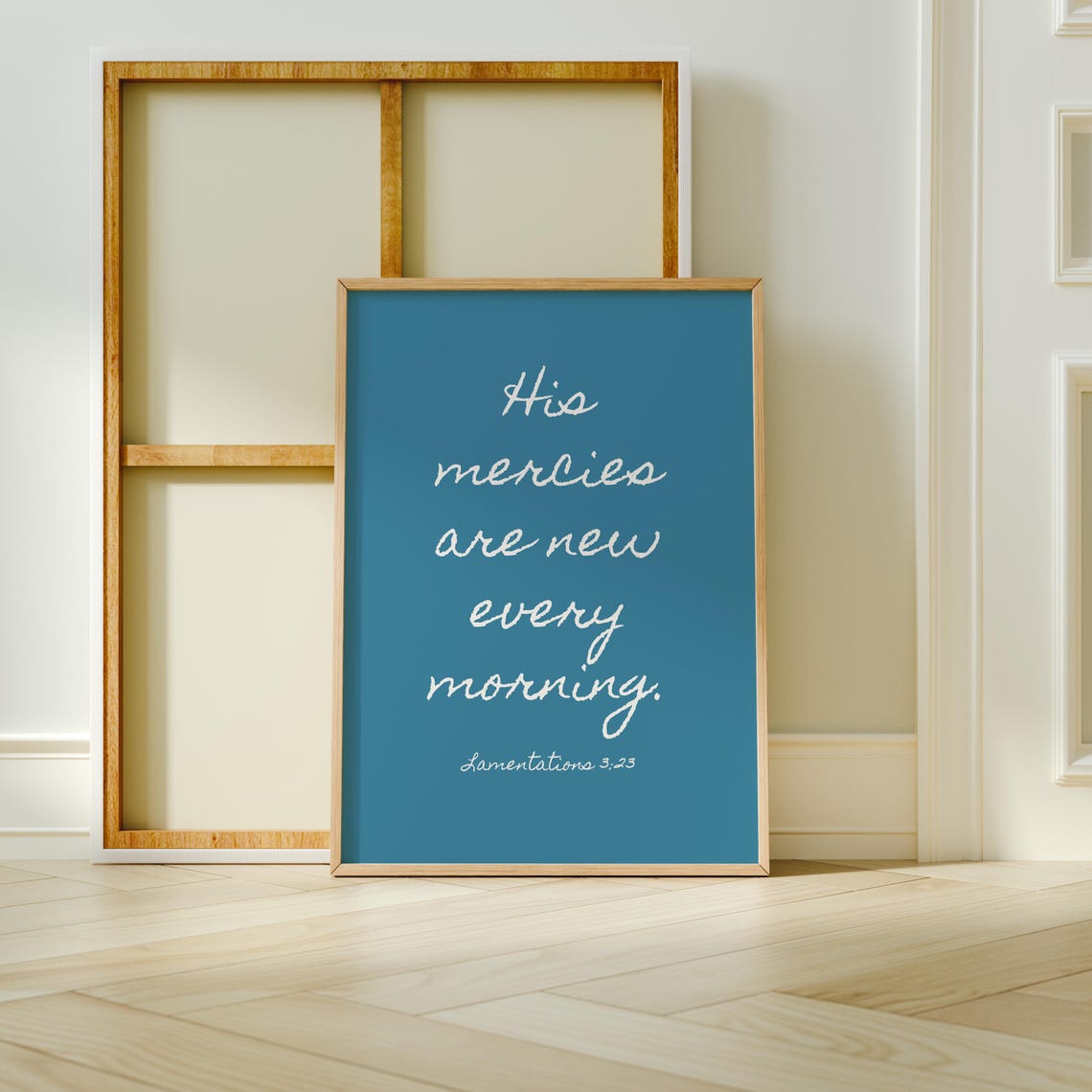 His Mercies Are New Every Morning Blue Lamentations Scripture Poster - Image 2