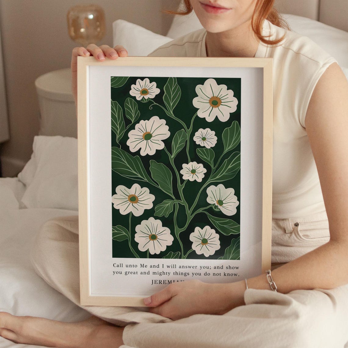 Call Unto Me And I Will Answer You Jeremiah 33 3 White Daisy Poster - Image 3