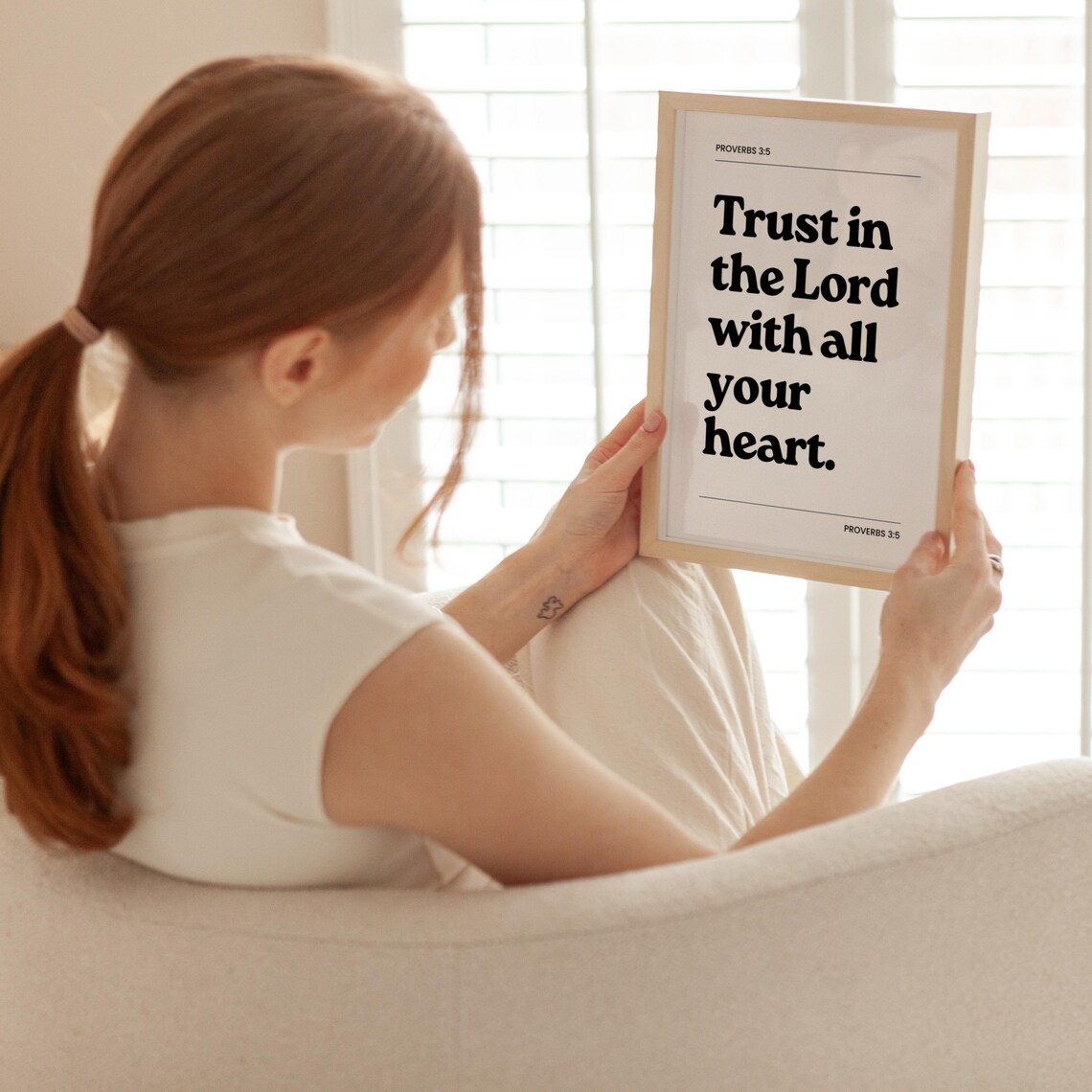 Trust in the Lord With All Your Heart Proverbs 35 Minimalist Faith Poster - Image 4