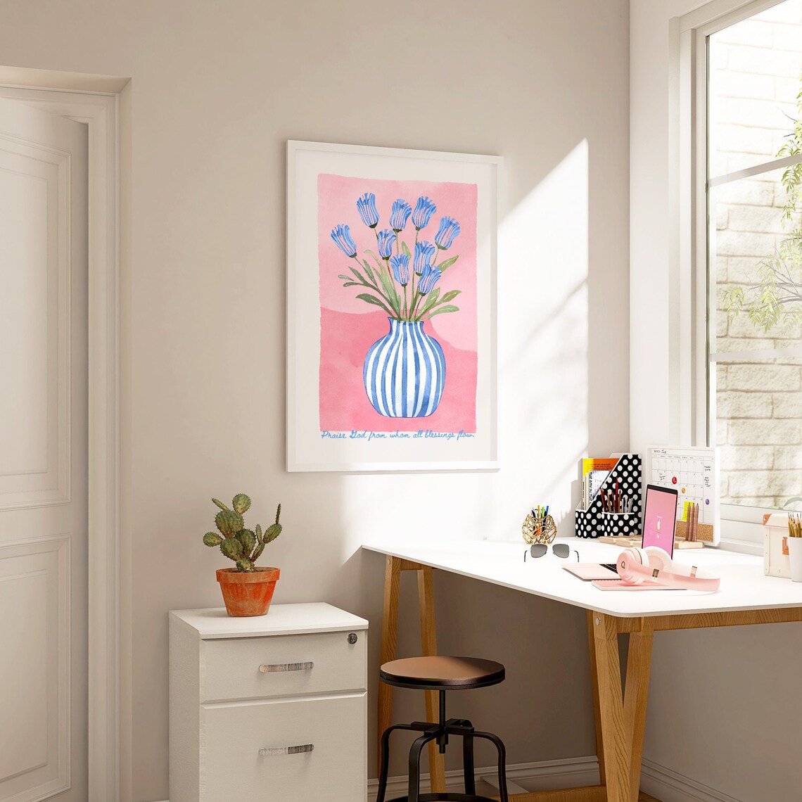 Doxology Floral Watercolor Art Print, Christian Decor - Image 3