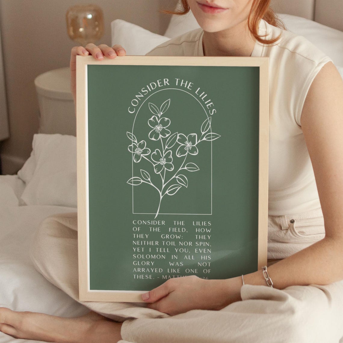 Consider The Lilies Christian Wall Art Scripture Wall Art Gift Dorm Room Essentials Wall Art Trendy Apartment Housewarming Gift - Image 3