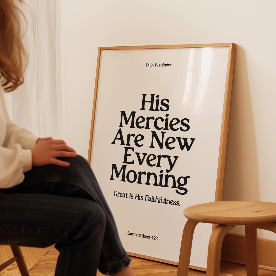 His Mercies Are New Christian Bible Verse Art Print - Image 3
