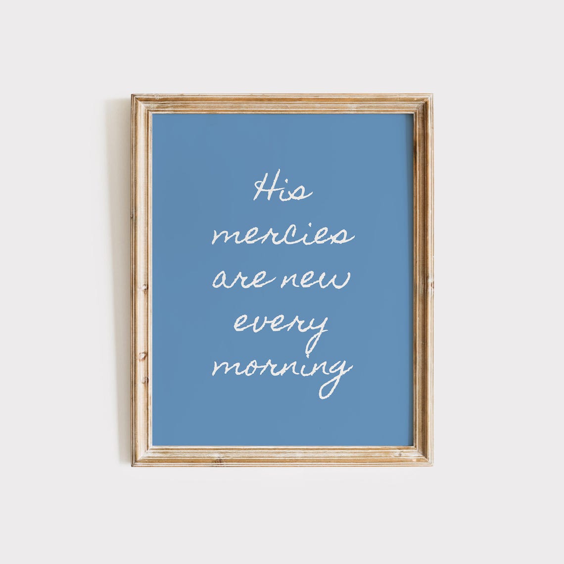 His Mercies Are New Every Morning Blue Hand Lettered Verse Poster - Image 3