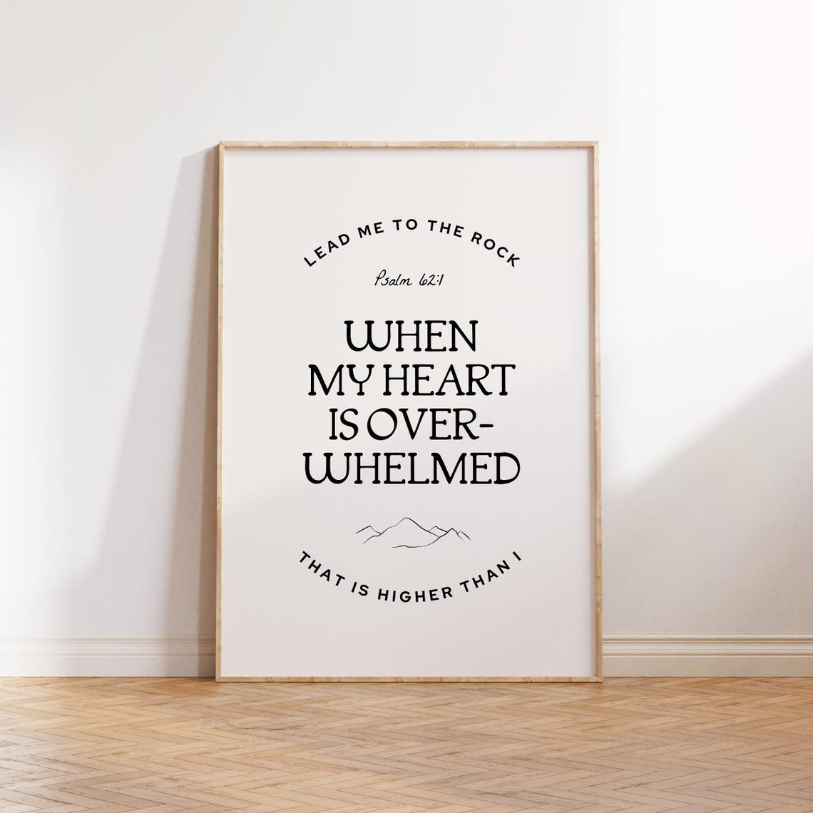 When My Heart Is Overwhelmed Psalm 62:1 Minimalist Verse Poster - Image 4